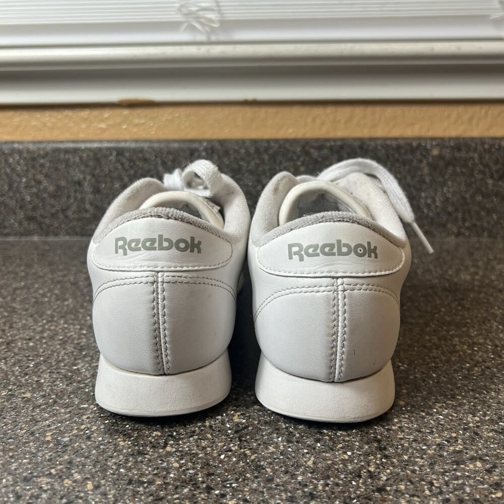 Reebok Classics Lace Up Sneaker Princess White Leather Women Size 7 Low Top Shoe - Picture 8 of 10